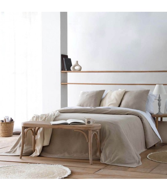 BANCO PIE DE CAMA 110 x 37 TONETT MADERA Y RATAN NATURAL