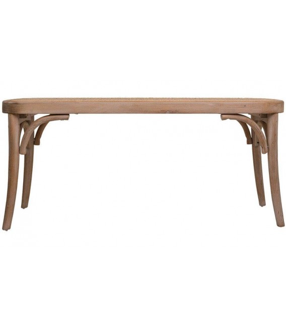 BANCO PIE DE CAMA 110 x 37 TONETT MADERA Y RATAN NATURAL