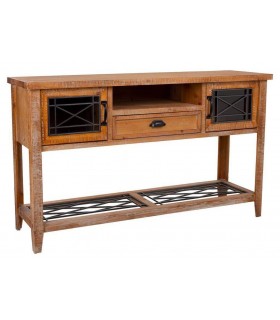 CONSOLA 145 X 36 MADERA NATURAL METAL