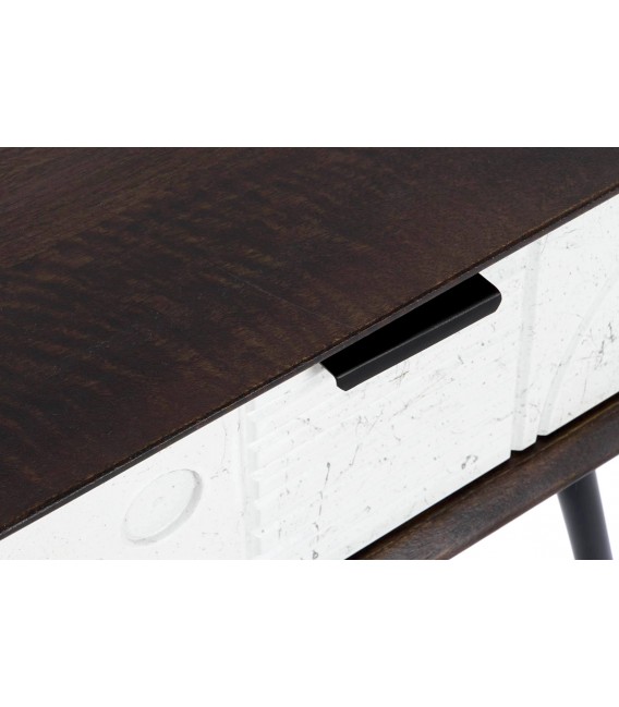 MESITA DE NOCHE 45 X 38 TASMANIA MADERA WENGUE METAL