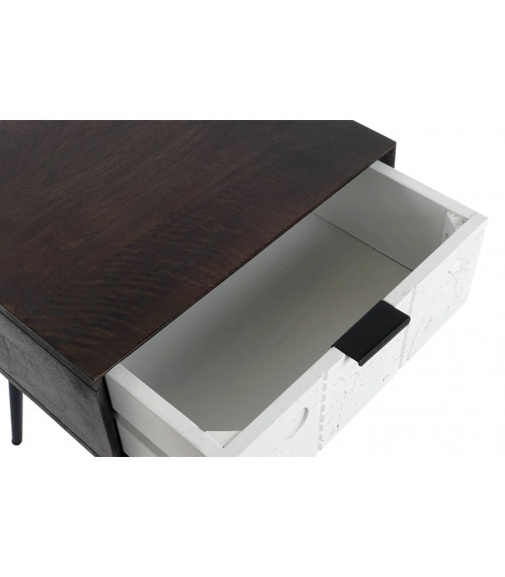 MESITA DE NOCHE 45 X 38 TASMANIA MADERA WENGUE METAL