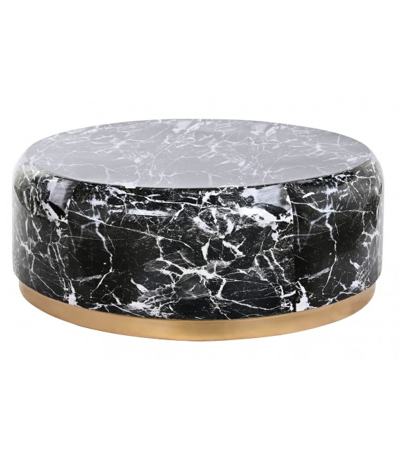 MESA DE CENTRO 120 X 120 MIÑO HIERRO SIMIL MARMOL NEGRO