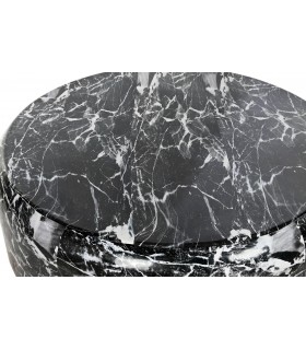 MESA DE CENTRO 120 X 120 MIÑO HIERRO SIMIL MARMOL NEGRO