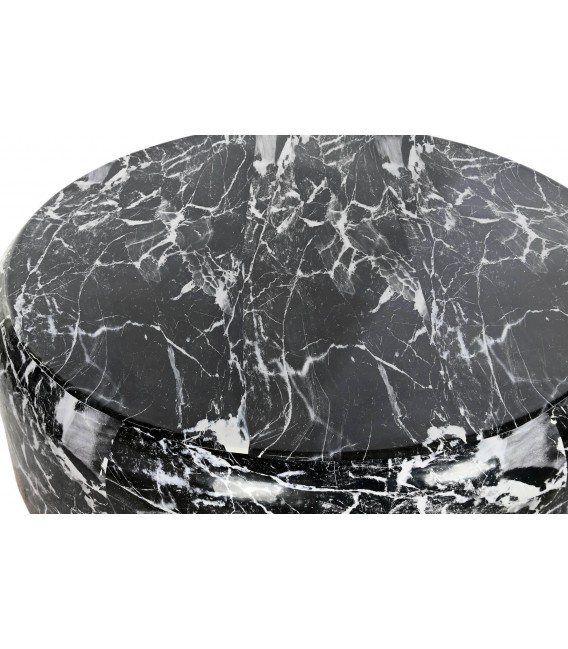 MESA DE CENTRO 120 X 120 MIÑO HIERRO SIMIL MARMOL NEGRO