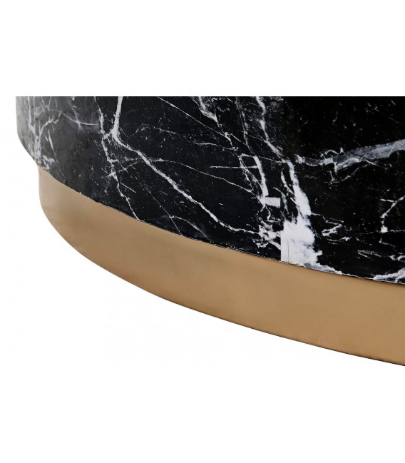 MESA DE CENTRO 120 X 120 MIÑO HIERRO SIMIL MARMOL NEGRO