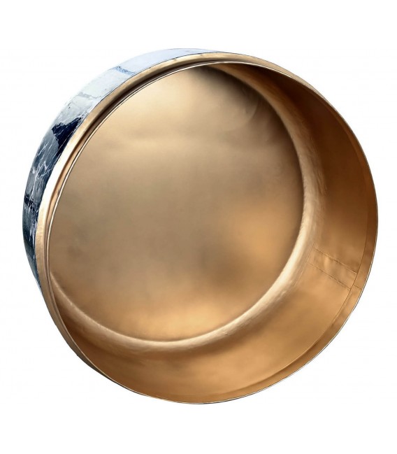 MESA DE CENTRO 120 X 120 MIÑO HIERRO SIMIL MARMOL NEGRO