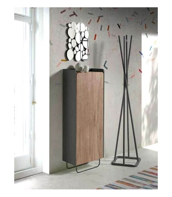 ZAPATERO 50 X 133 SUPIER MELAMINA NOGAL Y GRAFITO MDMHOGAR