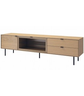 MUEBLE TV 200 X 40 SULTA MADERA NATURAL Y NEGRO