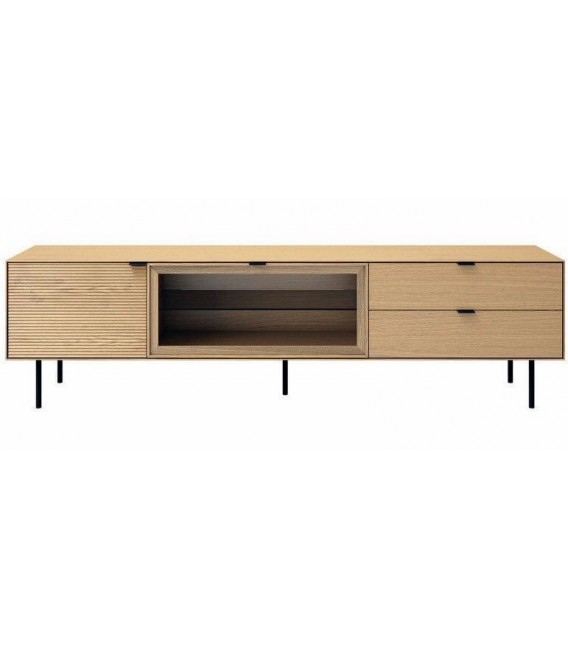 MUEBLE TV 200 X 40 SULTA MADERA NATURAL Y NEGRO