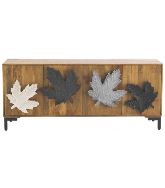 APARADOR 177 X 45 HOJAS MADERA MANGO NATURAL METAL NEGRO