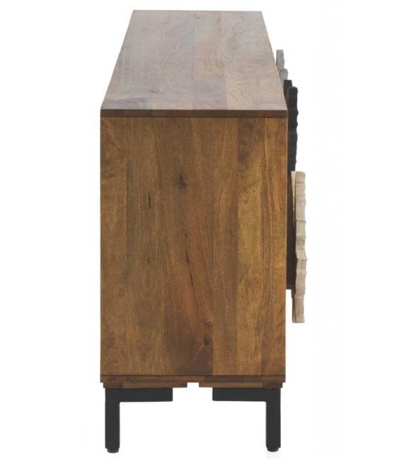 APARADOR 177 X 45 HOJAS MADERA MANGO NATURAL METAL NEGRO