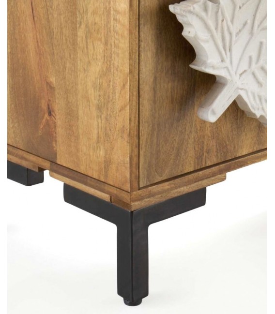 APARADOR 177 X 45 HOJAS MADERA MANGO NATURAL METAL NEGRO