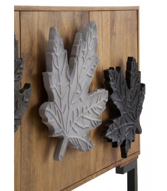 APARADOR 177 X 45 HOJAS MADERA MANGO NATURAL METAL NEGRO