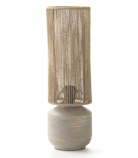 LAMPARA DE SOBREMESA 15 Ø PAPUA YUTE NATURAL MADERA