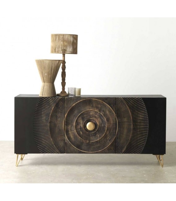 APARADOR 160 X 38 CUORUM MADERA MANGO METAL DORADO