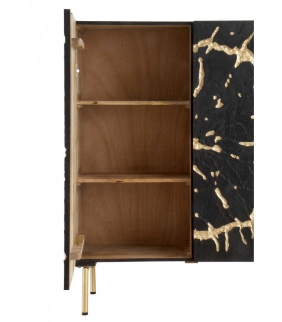 ARMARIO 100 X 4N SOL MADERA MANGO WENGUE METAL ORO