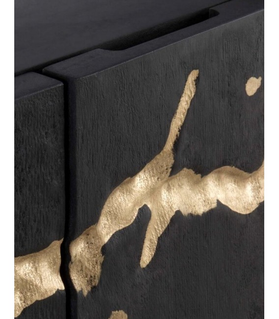 ARMARIO 100 X 4N SOL MADERA MANGO WENGUE METAL ORO