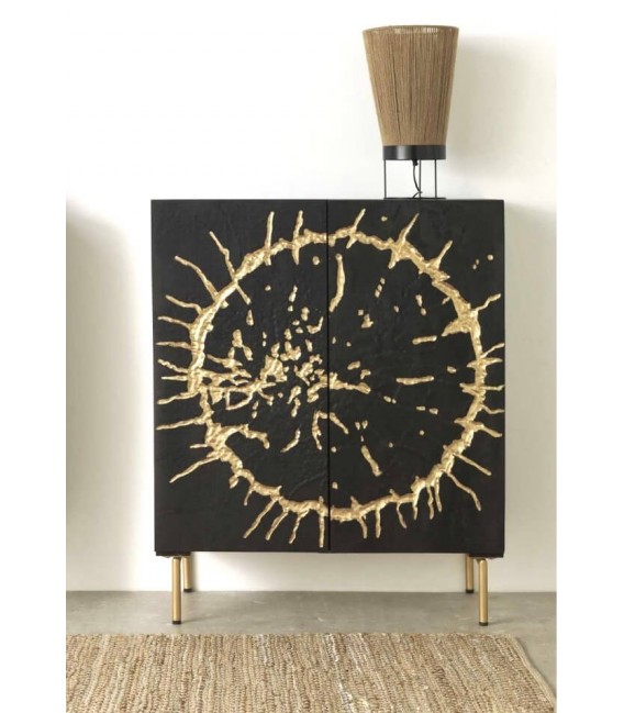 ARMARIO 100 X 4N SOL MADERA MANGO WENGUE METAL ORO