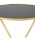 MESITA AUXILIAR 60 X 45 PEKISTAN METAL DORADO ESPEJO NEGRO