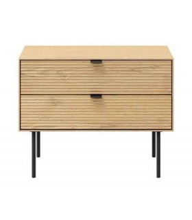 MESITA DE NOCHE 60 X 35 SULTA MADERA ROBLE NATURAL Y NEGRO