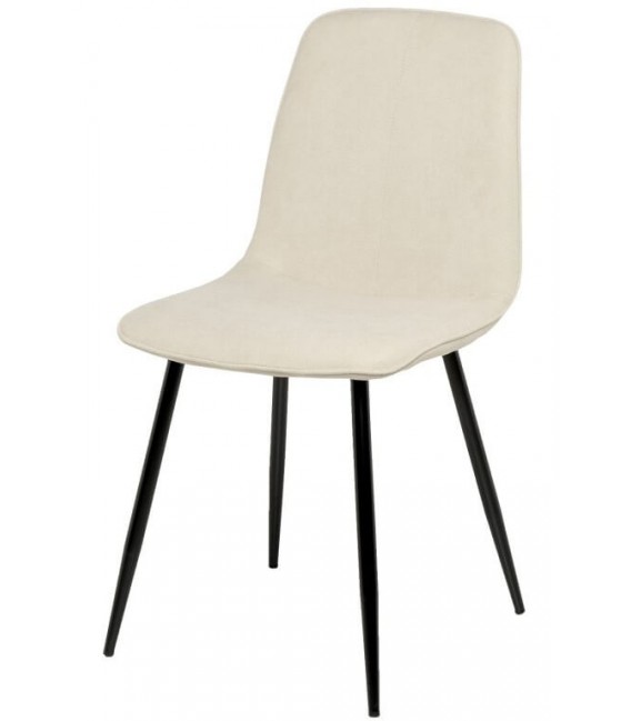 SILLA 45 X 55 MARLENE METAL NEGRO TELA BEIGE
