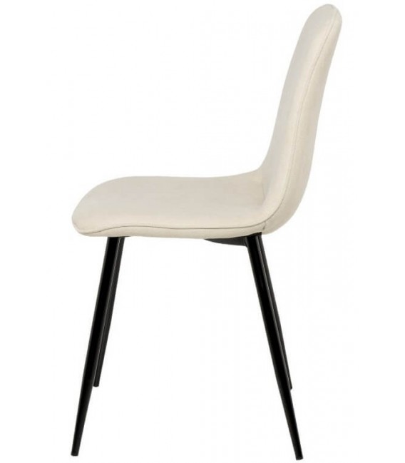 SILLA 45 X 55 MARLENE METAL NEGRO TELA BEIGE