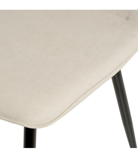 SILLA 45 X 55 MARLENE METAL NEGRO TELA BEIGE