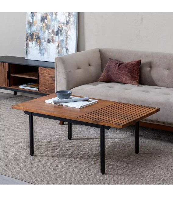 MESA DE CENTRO 110 X 60 EEUU MADERA DE ABETO HIERRO