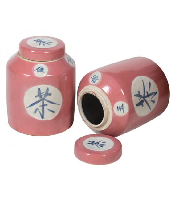 JARRON 18 X 18 YANG ARTESANAL CERAMICA LACADA ROSA