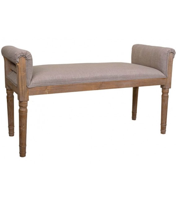BANCO PIE DE CAMA 108 X 41 USIES MADERA NATURAL TELA TOPO