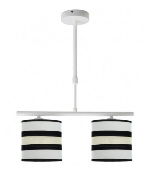LAMPARA DE TECHO 43 X 14 KARLA BLANCA Y BEIGE METAL BLANCO