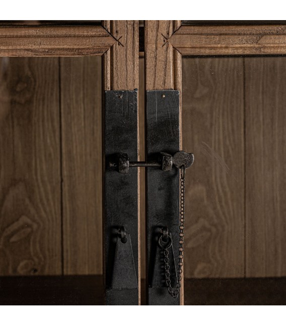 VITRINA 130 X 45 TARTU ARTESANAL MADERA DE OLMO NATURAL