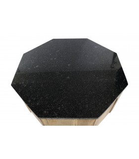 MESA DE CENTRO 80 X 80 TOLEDO MADERA DE MANGO MARMOL