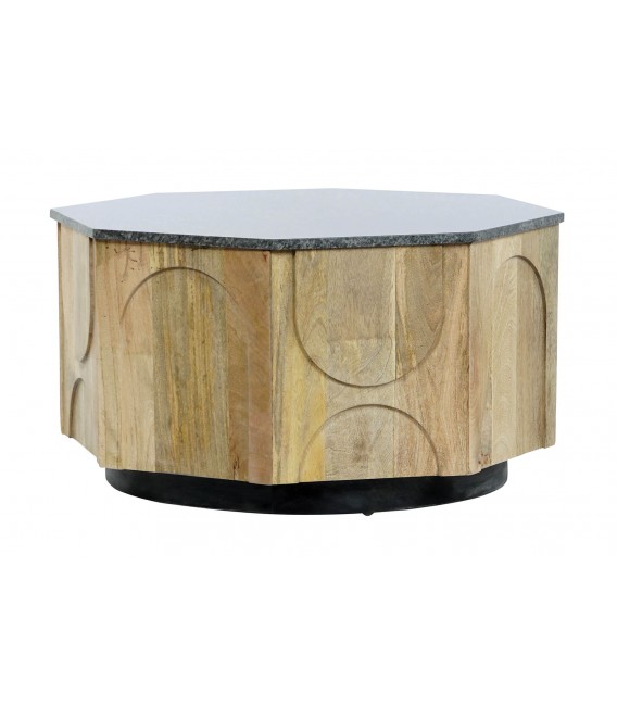 MESA DE CENTRO 80 X 80 TOLEDO MADERA DE MANGO MARMOL