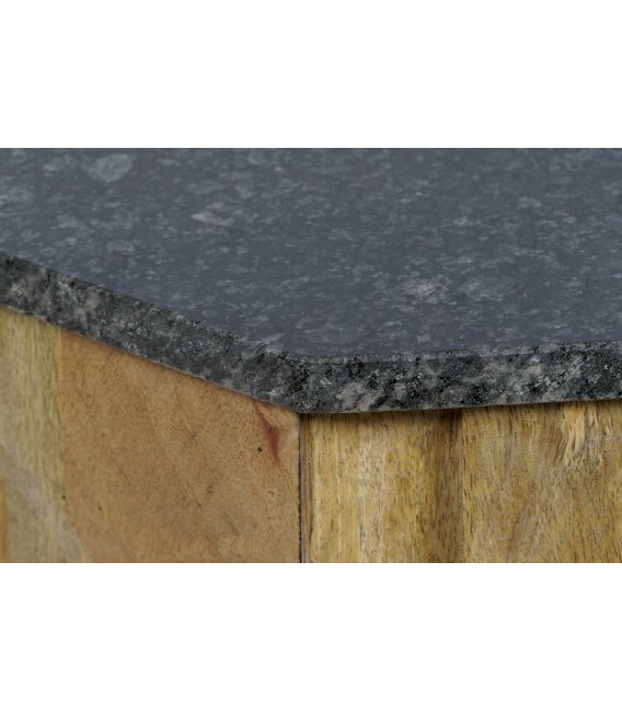 MESA DE CENTRO 80 X 80 TOLEDO MADERA DE MANGO MARMOL