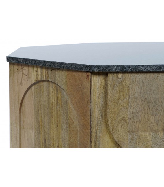 MESA DE CENTRO 80 X 80 TOLEDO MADERA DE MANGO MARMOL