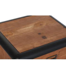 MESITA DE NOCHE 48 X 40 TERUEL METAL NEGRO MADERA
