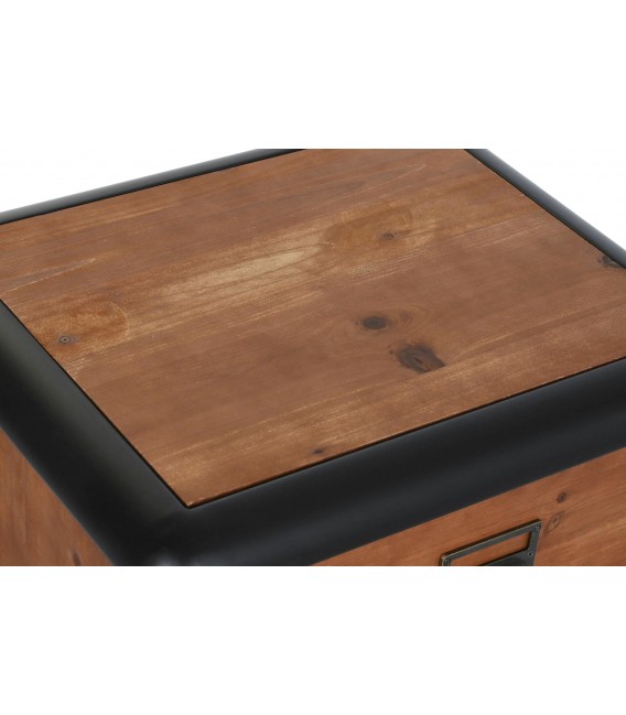 MESITA DE NOCHE 48 X 40 TERUEL METAL NEGRO MADERA