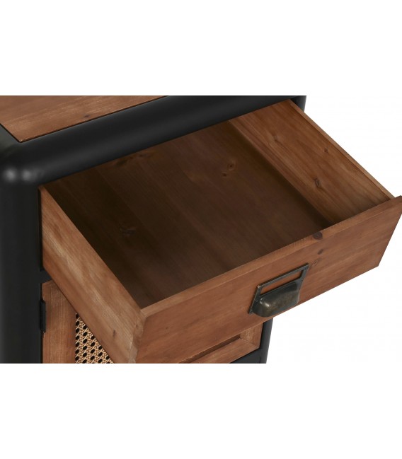 MESITA DE NOCHE 48 X 40 TERUEL METAL NEGRO MADERA