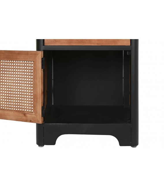 MESITA DE NOCHE 48 X 40 TERUEL METAL NEGRO MADERA