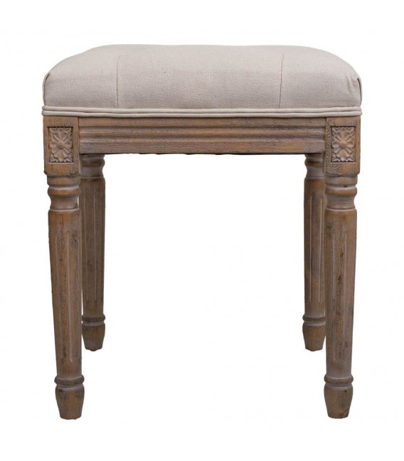 BANCO PIE DE CAMA 41 X 41 LUISI MADERA NATURAL TELA BEIGE