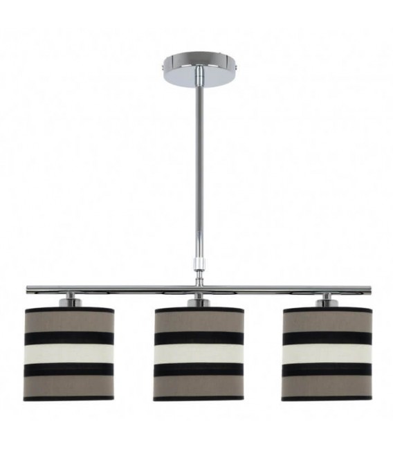 LAMPARA DE TECHO 55 X 14 KARLA TOPO Y BEIGE METAL NIQUEL