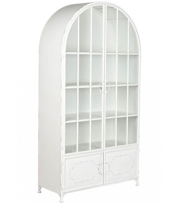 VITRINA 91 X 37 OPORTO METAL BLANCO CRISTAL MDMHOGAR
