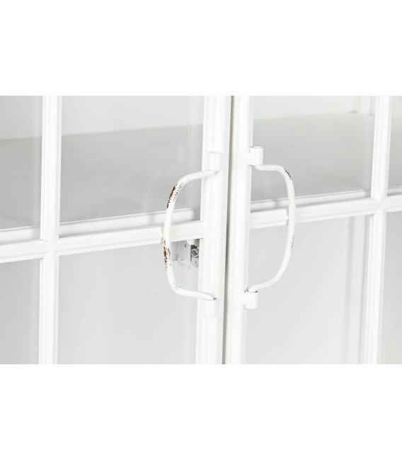 VITRINA 91 X 37 OPORTO METAL BLANCO CRISTAL MDMHOGAR