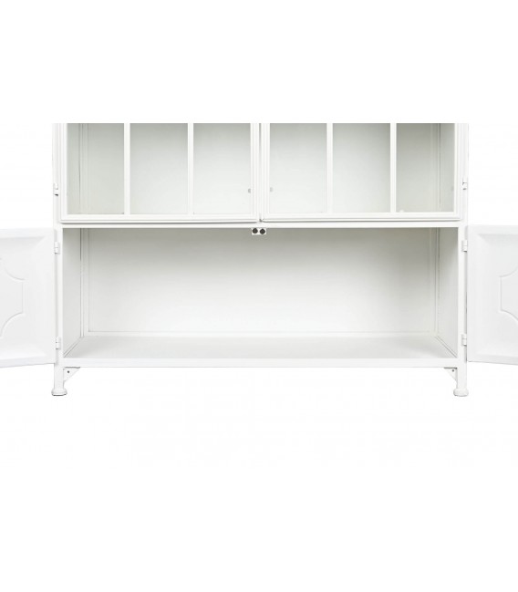 VITRINA 91 X 37 OPORTO METAL BLANCO CRISTAL MDMHOGAR