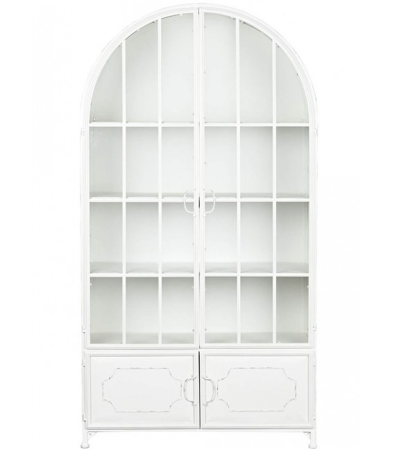 VITRINA 91 X 37 OPORTO METAL BLANCO CRISTAL MDMHOGAR