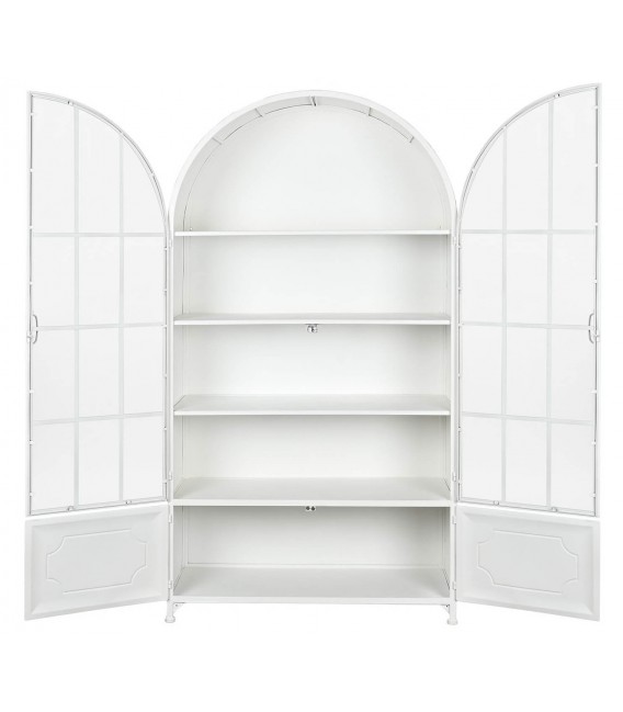 VITRINA 91 X 37 OPORTO METAL BLANCO CRISTAL MDMHOGAR