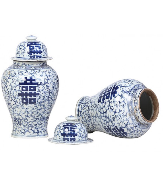 JARRON 20 Ø JUNSO ARTESANAL CERAMICA LACADA AZUL