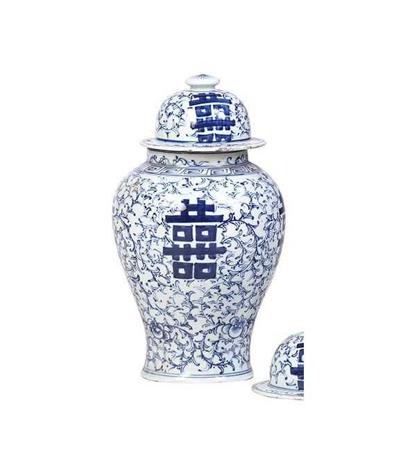 JARRON 20 Ø JUNSO ARTESANAL CERAMICA LACADA AZUL