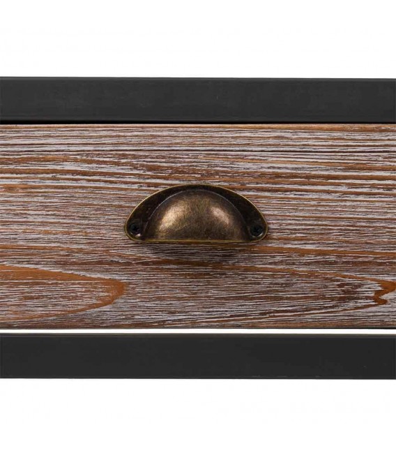 LIBRERIA 100 X 40 MICHAEL METAL GRIS OSCURO MADERA NATURAL